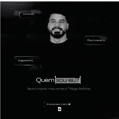 Publicação Quem sou eu, com a apresentação do Thiago Antônio e os pilares conteúdo, engajamento e direcionamento